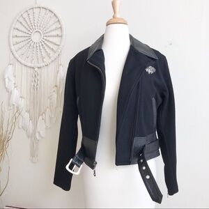 Harley Davidson Wool & Leather black Jacket